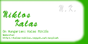 miklos kalas business card